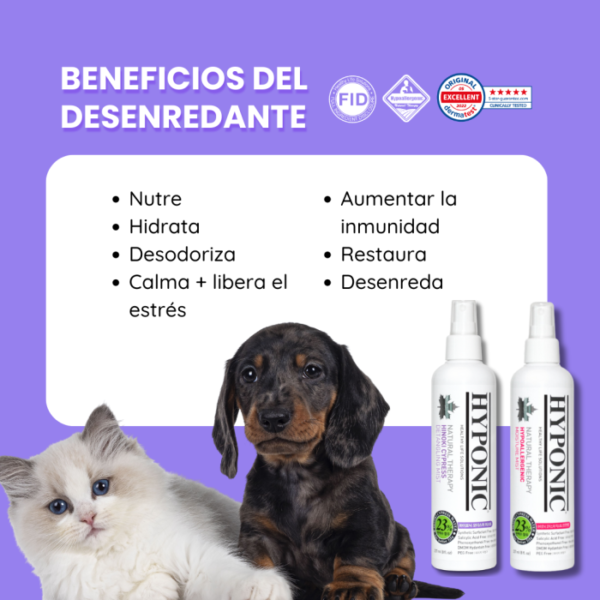 HYPONIC Bruma Desenredante de Hinoki Cypress (para todas las mascotas) 1000ml - Imagen 3