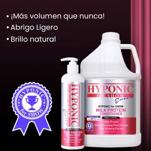 Hyponic Acondicionador para Show Dogs Proteína de Leche 500ml - Imagen 2