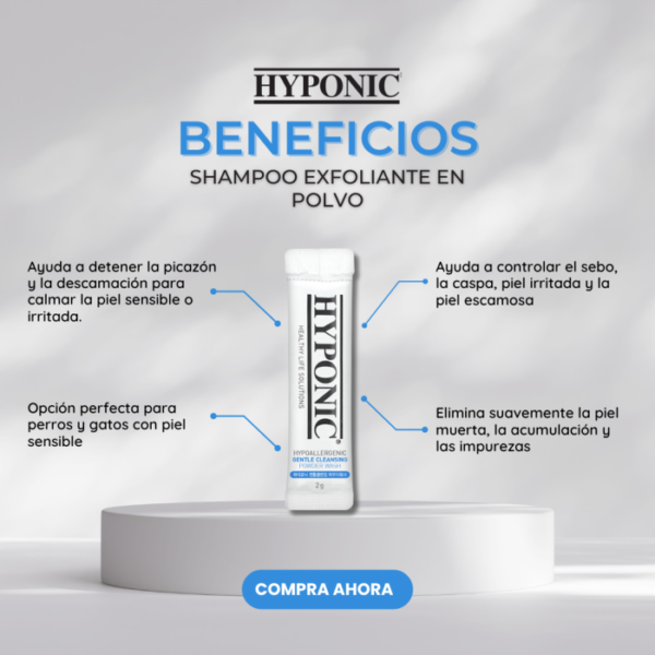 Hyponic Shampoo en polvo para piel sensible 24g (2g x 12un) - Imagen 2